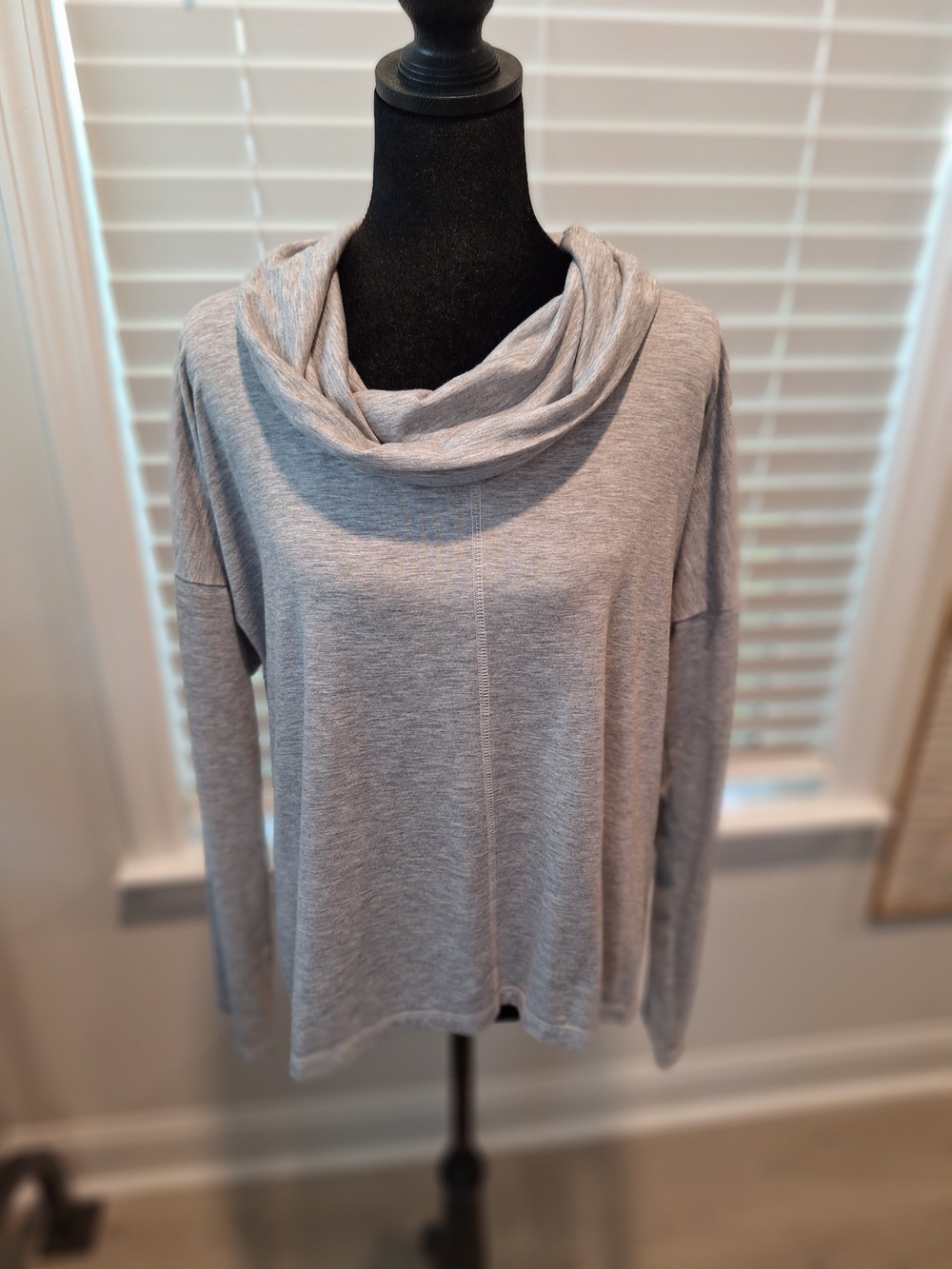 Workshop Republic Clothing Light Gray Cowl Neck Pullover